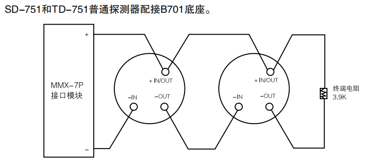 JTW-BCD-TD751普通非编址感温浙江探测器接线图